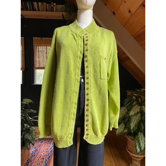 Vintage Green Cardigan Knit - Picture 3 of 5